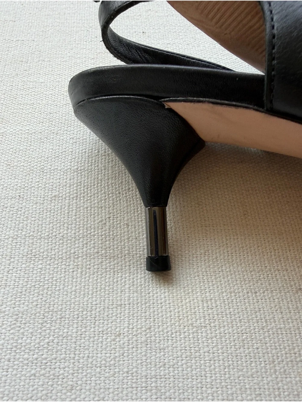 Antonio Melani Black Leather Pointed-Toe Slingback Pumps Size 8.5
